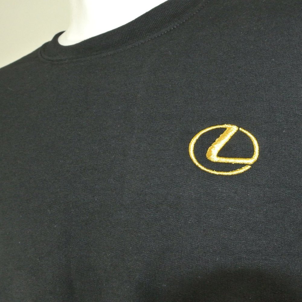 LEXUS Gold Logo Car Dealership Black Sweatshirt Employee Uniform Shirt Size M - Picture 6 of 15